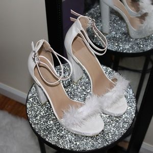 PRETTY LITTLE THING FAUX FUR PLATFORM HEELS